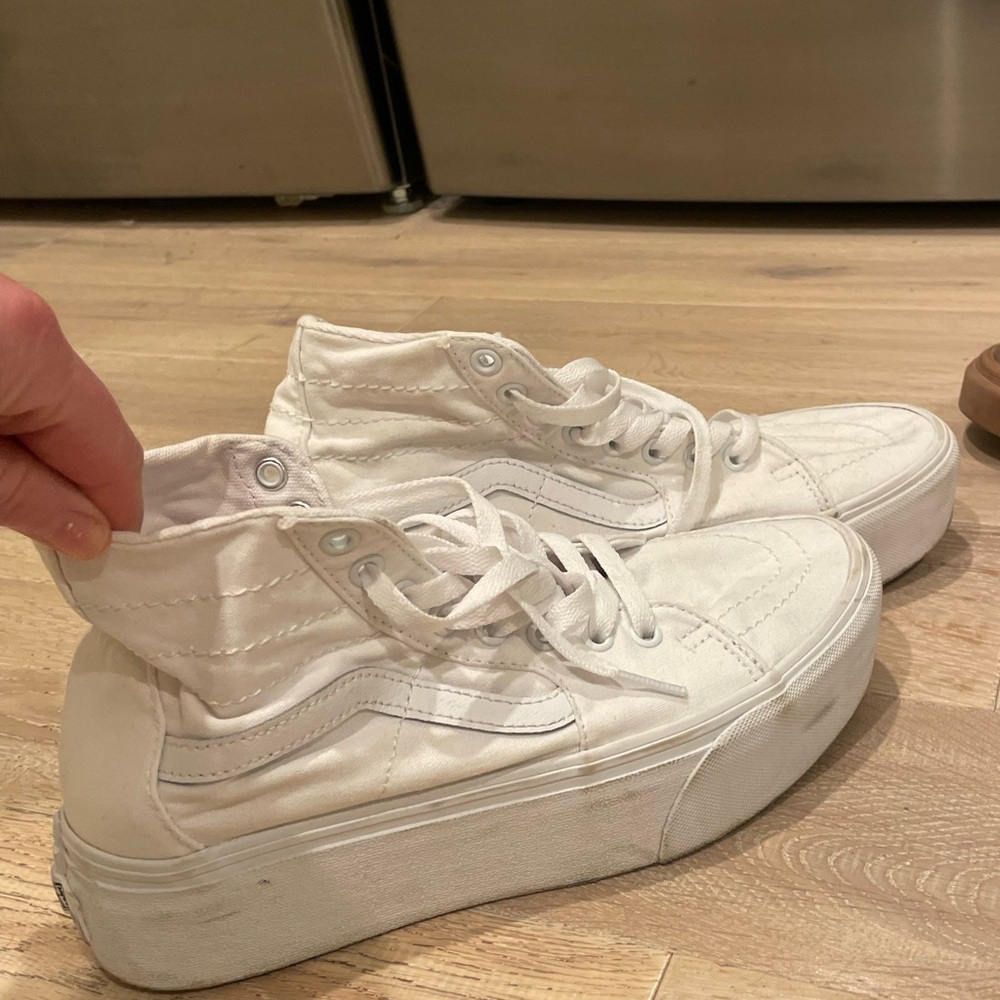 Vans white platform high top size 8.5